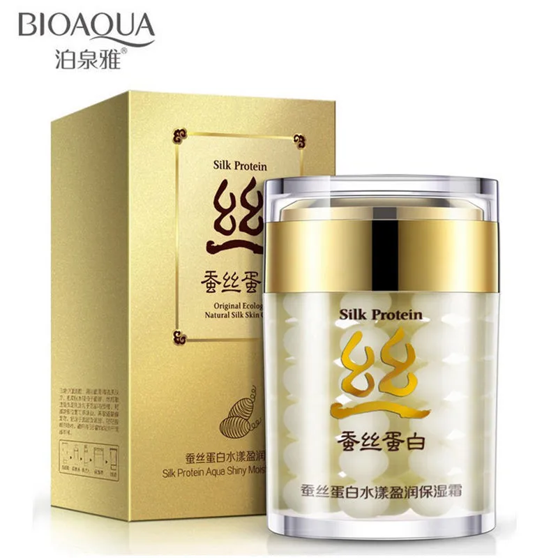 BIOAQUA Silk Protein Moisturing Snail Face Cream Whitening Acne Scar Removal Facial Firming Serum Skin Care | Красота и здоровье