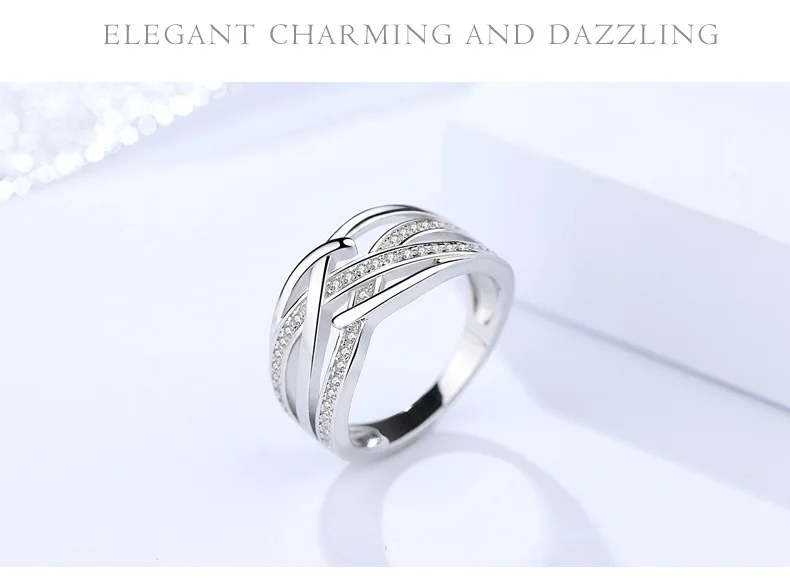 Модные 925 пробы серебряные кольца для женщин Ретро кубический цирконий камень серебряное кольцо для дам