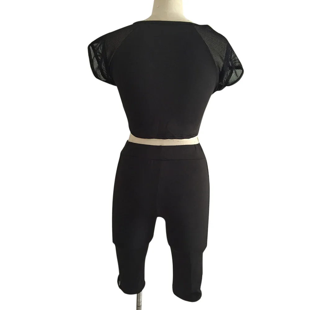 Женский спортивный костюм повседневный летний комплект из топа и леггинсов