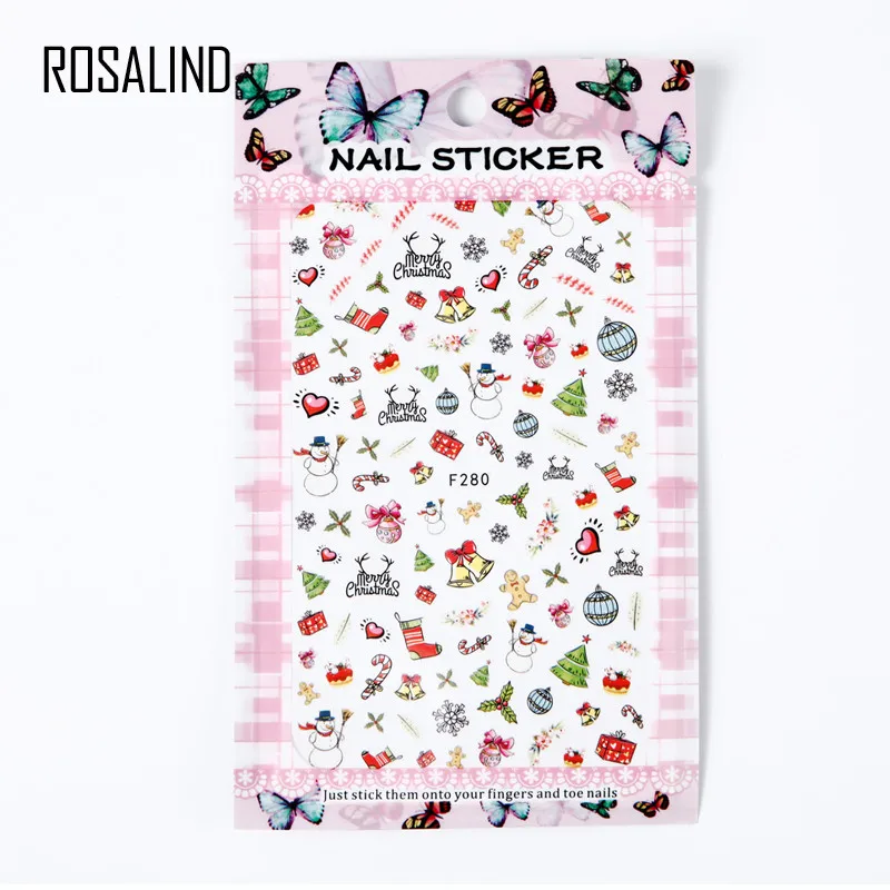 ROSALIND DIY водные переводные наклейки для ногтей цветные фиолетовые Фэнтези Цветы