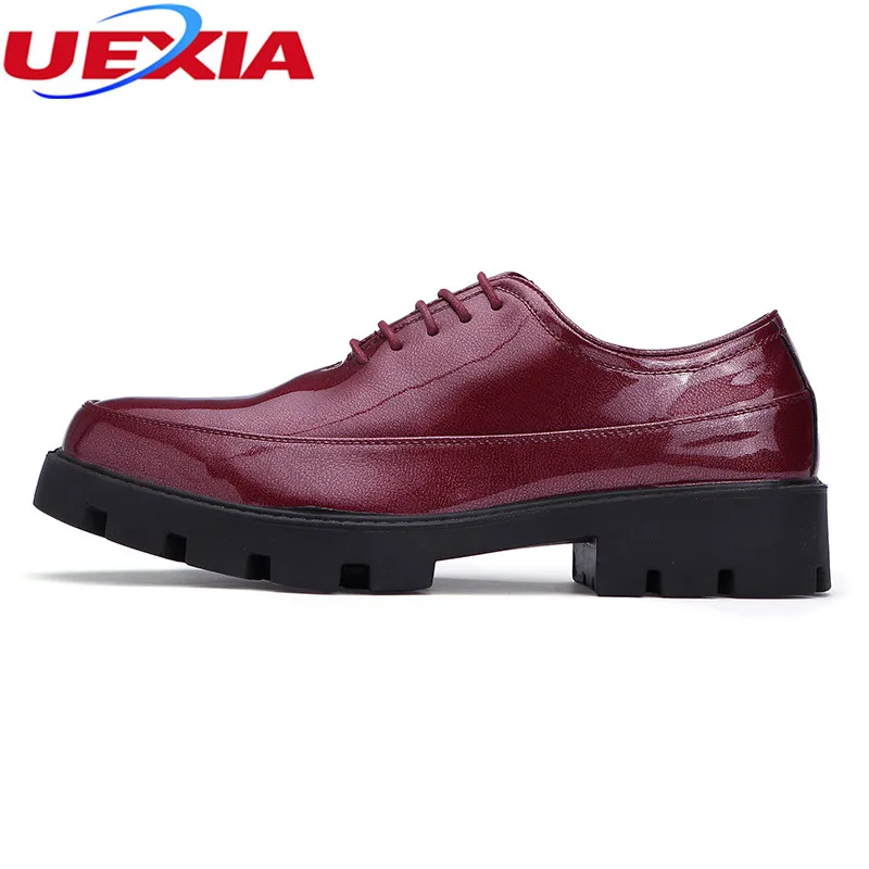 UEXIA Brogue Fashion Lace Up Casual Shoes TPU Soles Bottom Outdoor Walking Dress Business Men Height Increase | Обувь