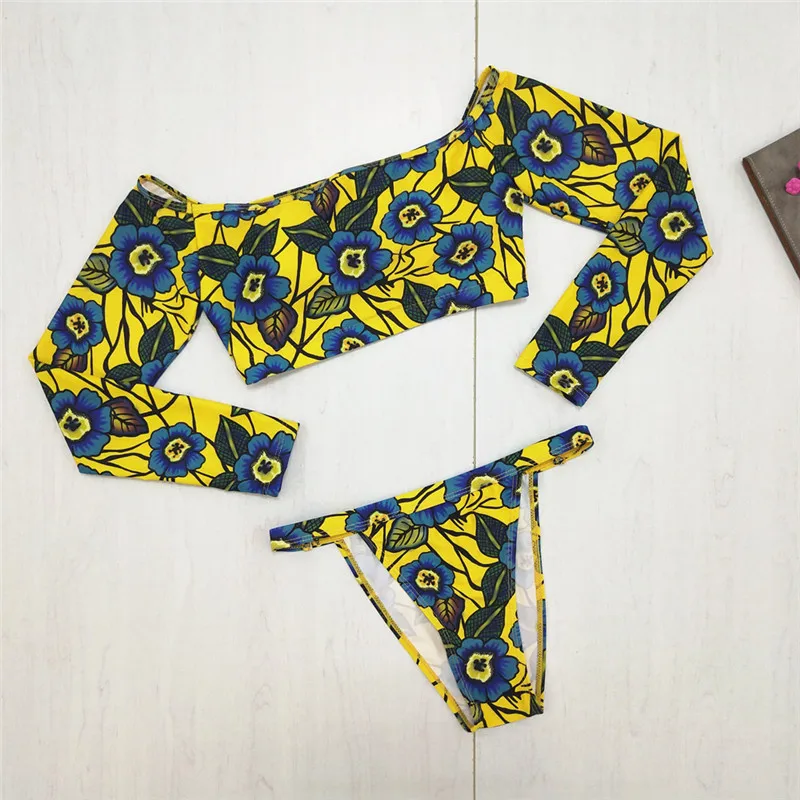 ITFABS Сексуальное Женское бикини 2019 цветочный с длинным рукавом Бразильский