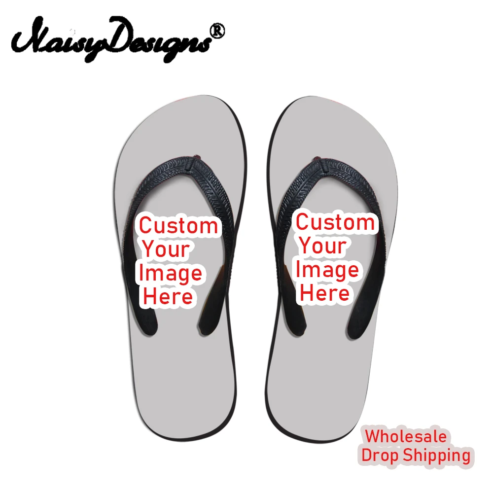 

Noisydesigns Custom Images Logo Men's Summer Flip Flops Flat Non-slip Beach Slippers Male Boys Skull Rubber Shoes Dropshipping