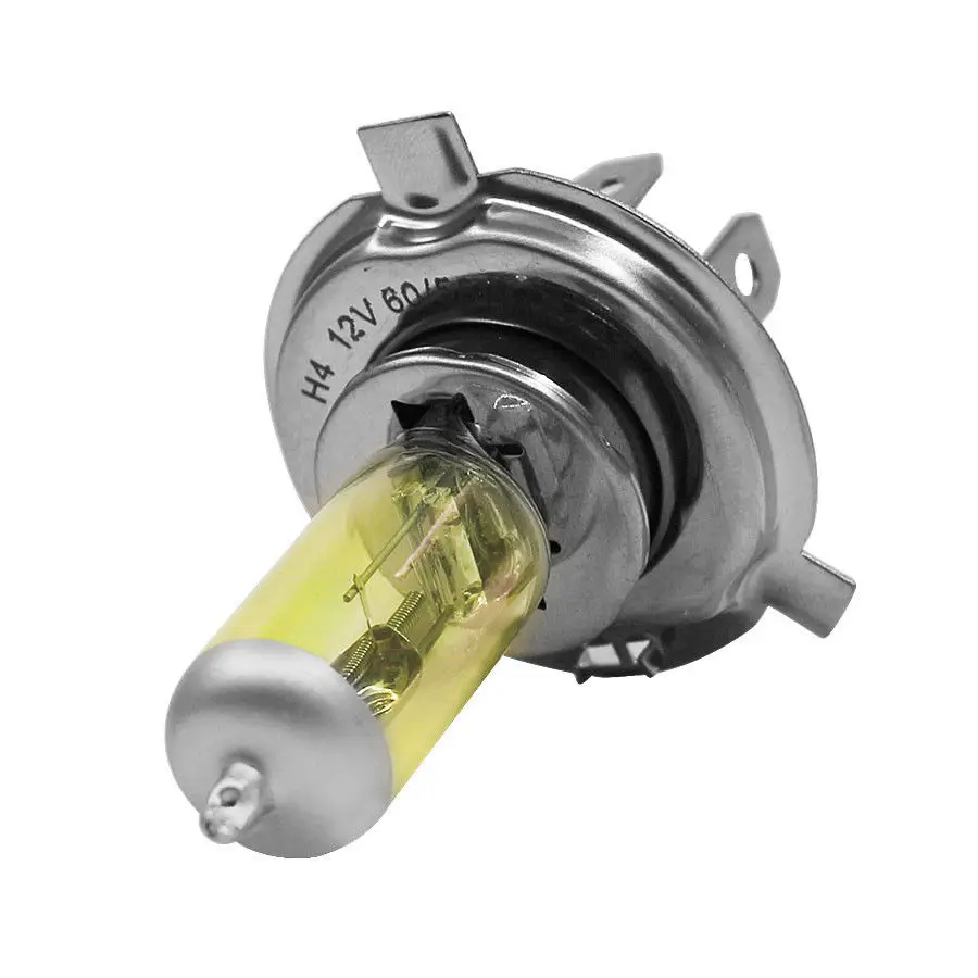 2x DC 12V H4 55W 5000K 6A желтые автомобильные лампы для фар водонепроницаемые и вибрационные