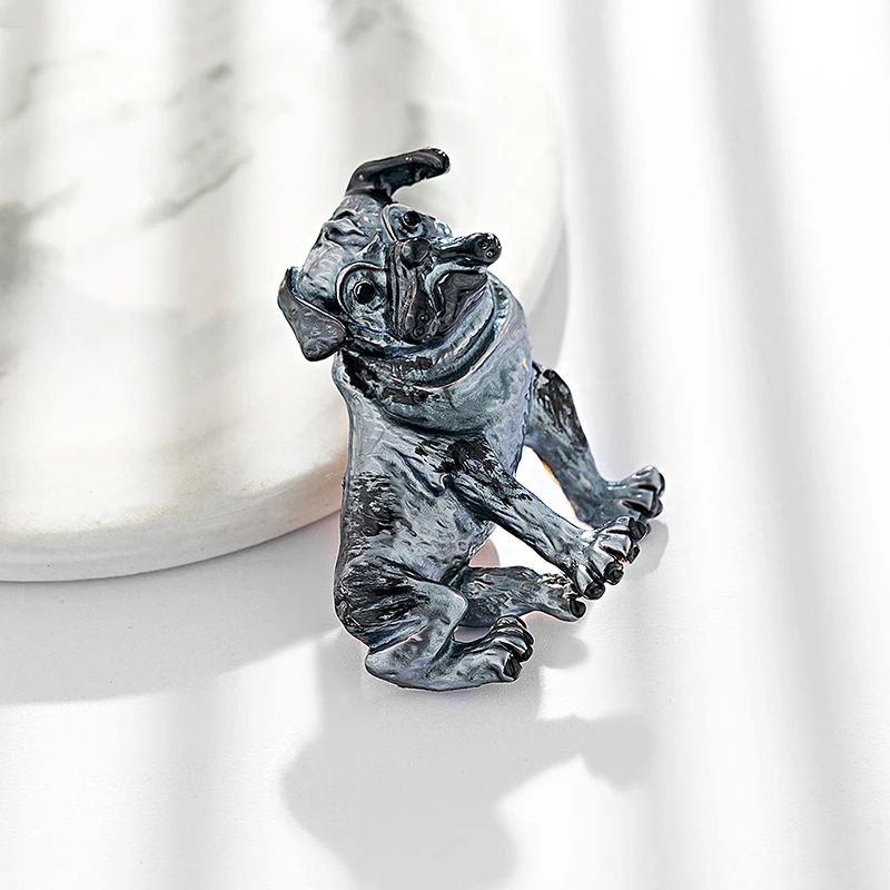 Fashion Alloy Dog Brooches for Women Ancient Silver Pug Brooch Pin Jewelry Gift Lapel Pins Hat Badges Accessories | Украшения и