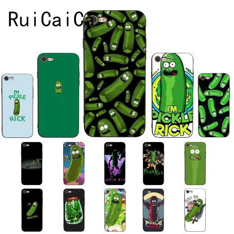 RuiCaiCa Rick and Morty Pickle черный мягкий чехол для телефона iPhone X XS MAX 6 6S 7 7plus 8 8Plus 5 5S