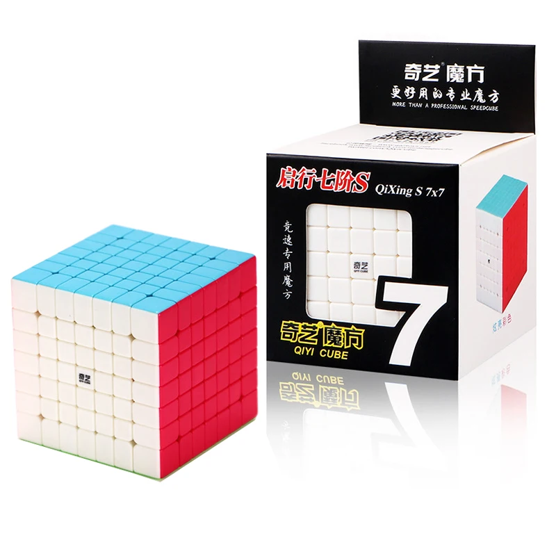 stickerless Qiyi Mofangge QiXing 7x7x7 куб черный магический куб без наклеек 7x7 головоломка 7 слоев Cubo профессиональные Развивающие игрушки для детей подарок - Цвет: stickerless