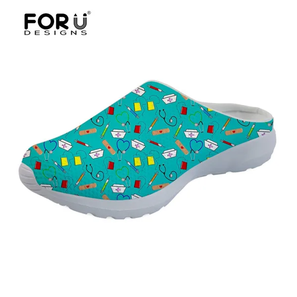FORUDESIGNS/ г.; Лидер продаж; милые женские шлепанцы для медсестры; женские пляжные шлепанцы с принтом медведя; женские сандалии; Водонепроницаемая Обувь - Цвет: H10261CA