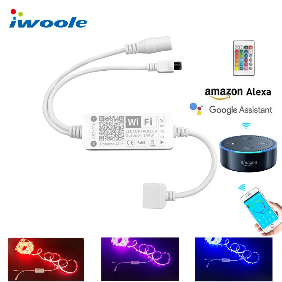 IWOOLE Светодиодные ленты свет RGBW RGB Wi-Fi Управление Лер удаленного Музыка огни 5050