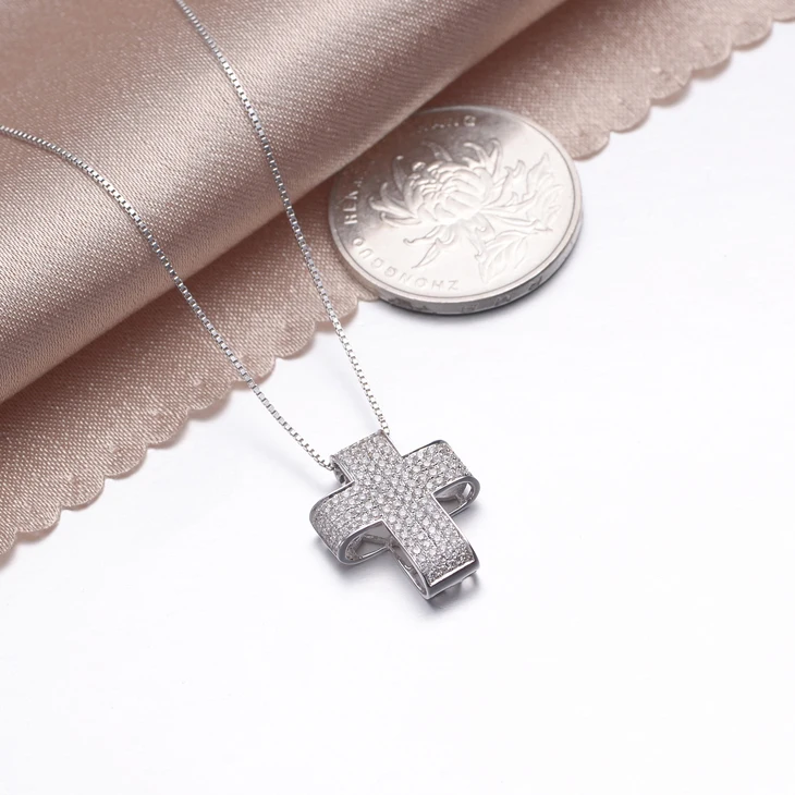 Колье чокер ZOCAI с крестом 0 60 карат подвеска из настоящего бриллиантового белого