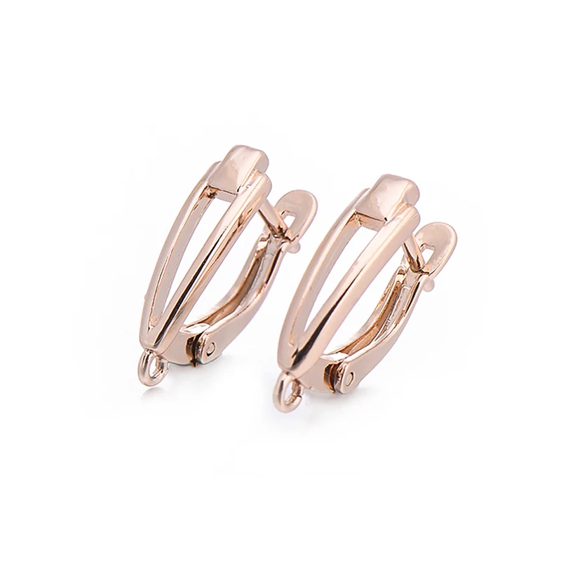 rose gold Pipitree DIY серьги-кольца фурнитура для изготовления ювелирных изделий Медь CZ Циркон Серебро Золото Цвет Круглые Серьги Крючки застежки аксессуары - Цвет: rose gold