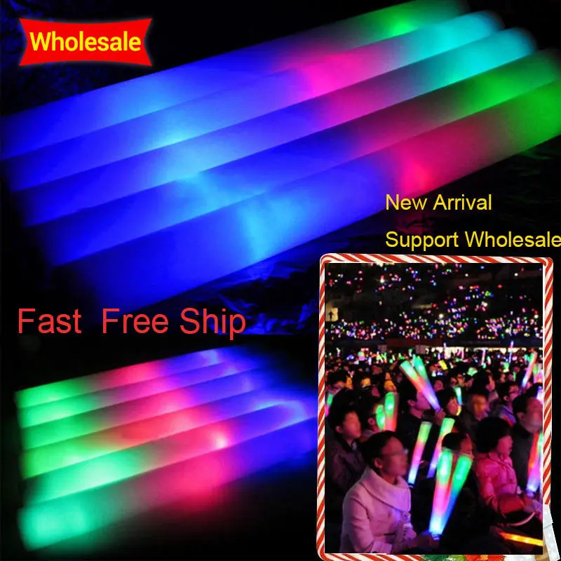 90 шт./лот светодиодные палочки из пены цветные светящиеся вечерние