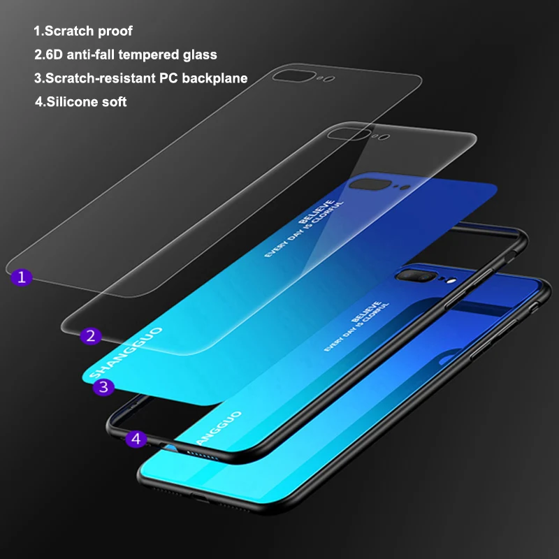 Чехол для Vivo Y97 Роскошный чехол из твердого закаленного стекла модный защитный с