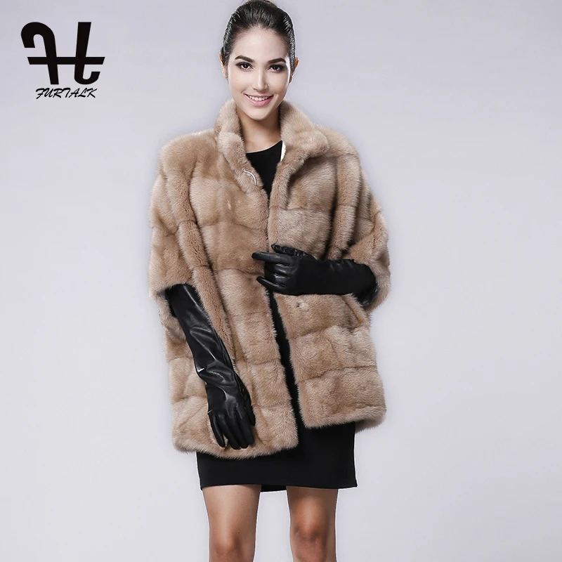 FURTALK бренд России Зимние Женщин Настоящее природный норки пальто женские зимние