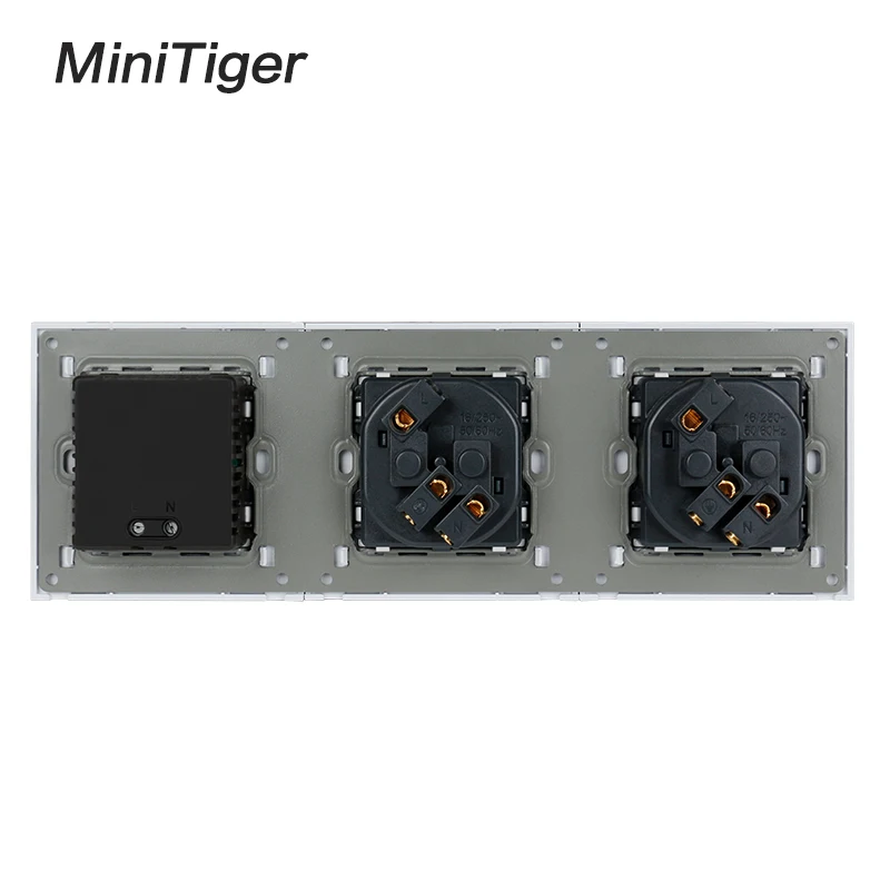 Minitiger настенный ПК панель двойная розетка 16А ЕС электрическая двойной USB умный