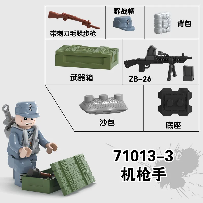 Китайская восьмая армейская Военная игрушка с китайским восьмым маршрутом WW2|block