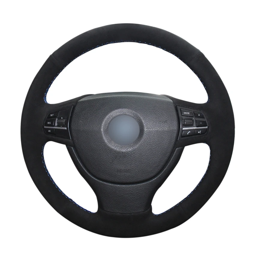DIY черный замшевый чехол рулевого колеса автомобиля для BMW F10 523Li 525Li 2009 730Li 740Li 750Li