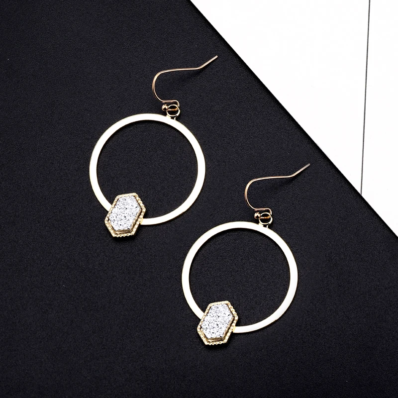 Женские Висячие серьги с шестигранной подвеской dayooff Boho геометрические подвески