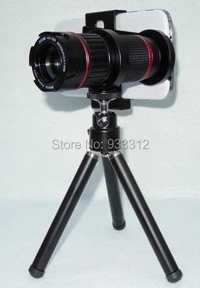 Телескоп Регулируемый 4X 12X зум телефото штатив объектив камеры Фото цифровое