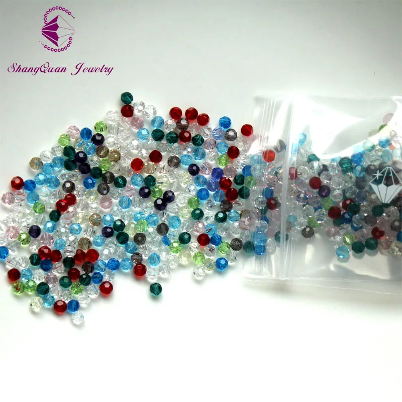 Бусины граненые в виде футбольного мяча смешанные 4 мм блестящие бусины для