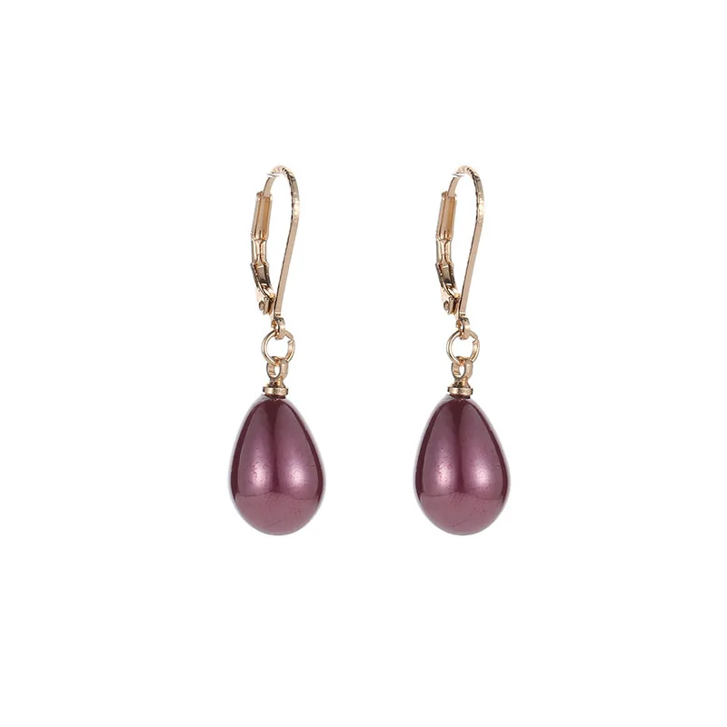 

Minimalist Style Sweet Elegant Drop-Shaped Simulated Pearls White Black Pink Claret Drop Earrings Dangle Earrings For Women