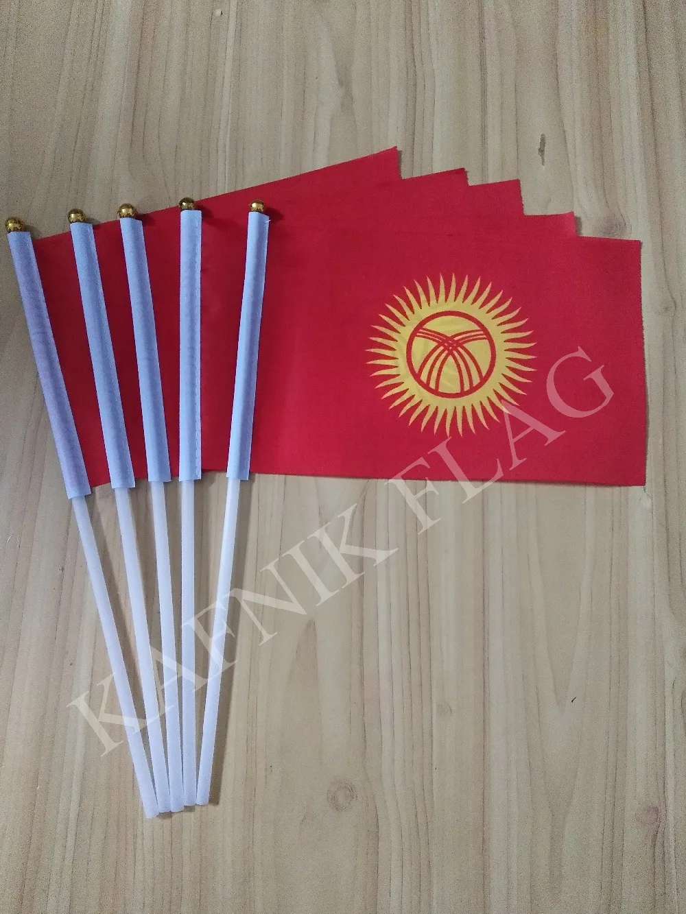 

KAFNIK,5pcs flags 14 * 21cm hand wave flags Kyrgyzstan hand flag Free Shipping