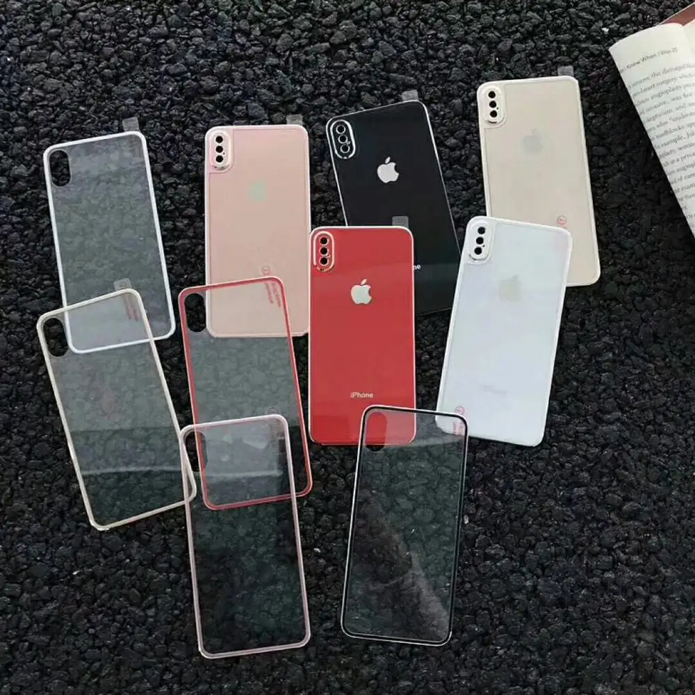 10 комплектов для iPhoneX XS MAX XR металлический передний экран 9 H закаленная Защитная пленка для стекла+ задняя полная защита корпуса