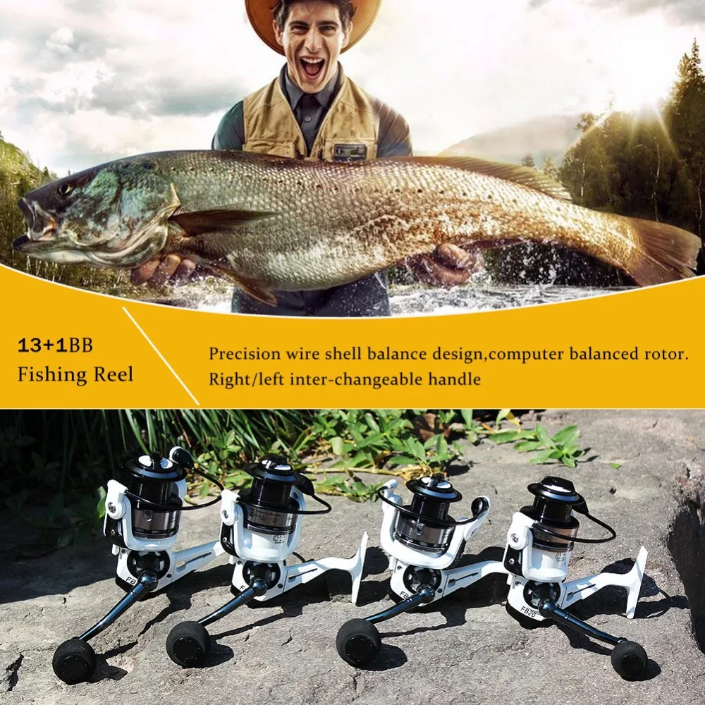 Рыбалка катушки 13 + 1BB спиннингом Рыбная ловля Профессиональный металл