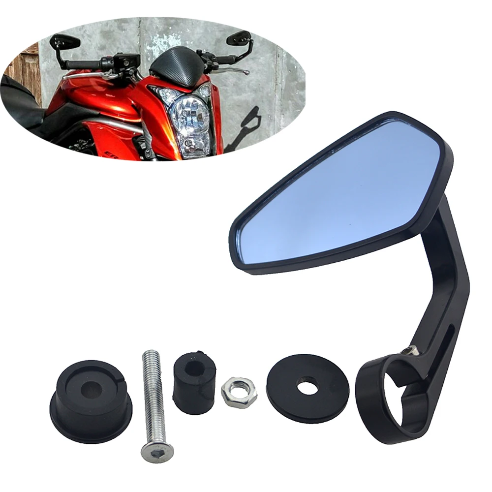 

Moto Motorcycle Motorbike Scooters 7/8 Aluminum Side Rear View Mirror Motorcycle Bar End Rearview Mirror One Piece