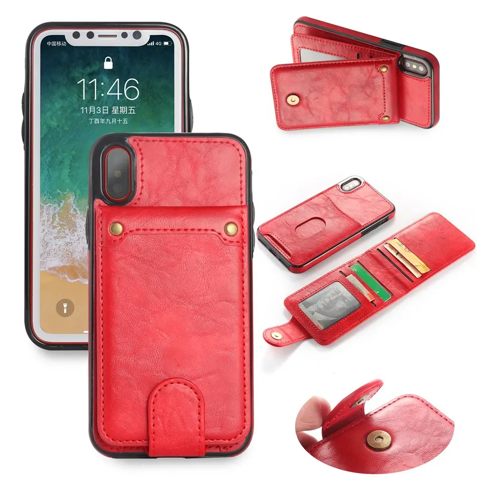 KISSCASE слот для карт кожаный чехол для iPhone X Xs 7 8 6 6s бизнес кошелек чехол для iPhone X 7 8 6 6s Plus задняя крышка Fundas