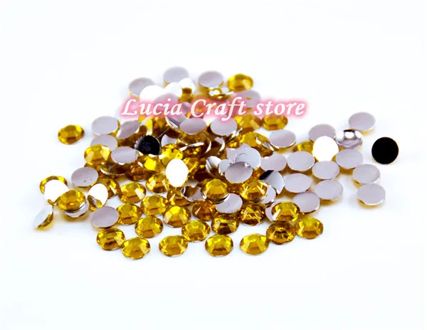 Crystal Yellow Lucia crafts, разноцветные, 5 мм, ss20, 500 шт, полимерные стразы с плоской задней частью, имитация, сделай сам, для мобильного телефона, для дизайна ногтей, F0704 - Цвет: Crystal Yellow