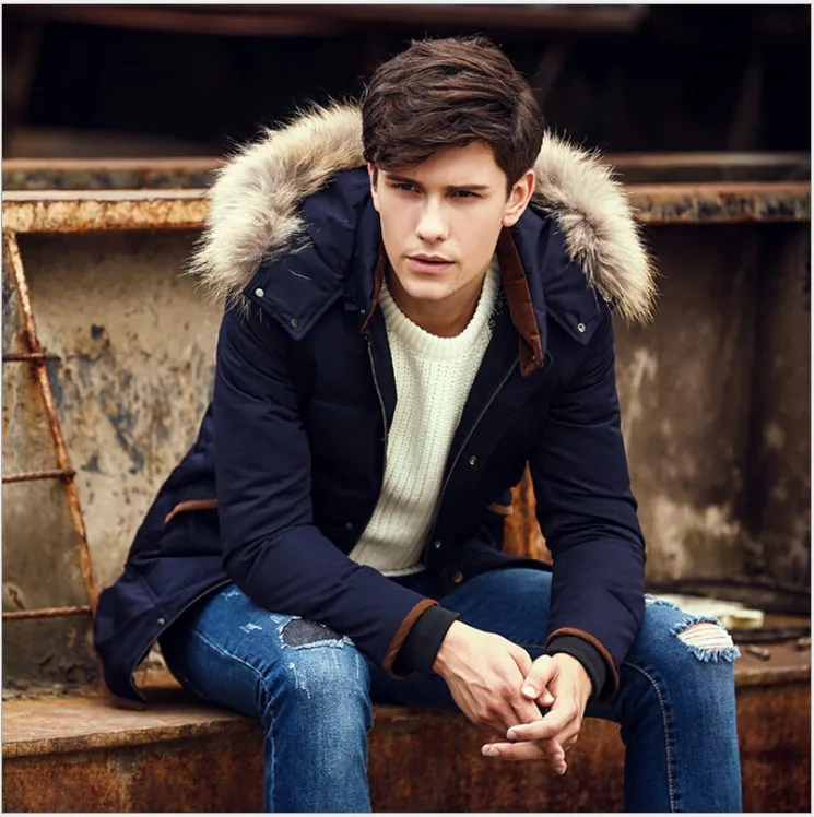 2016 Выберите высокого качества утка вниз мужская Пальто Сгущать Добавить Дикий