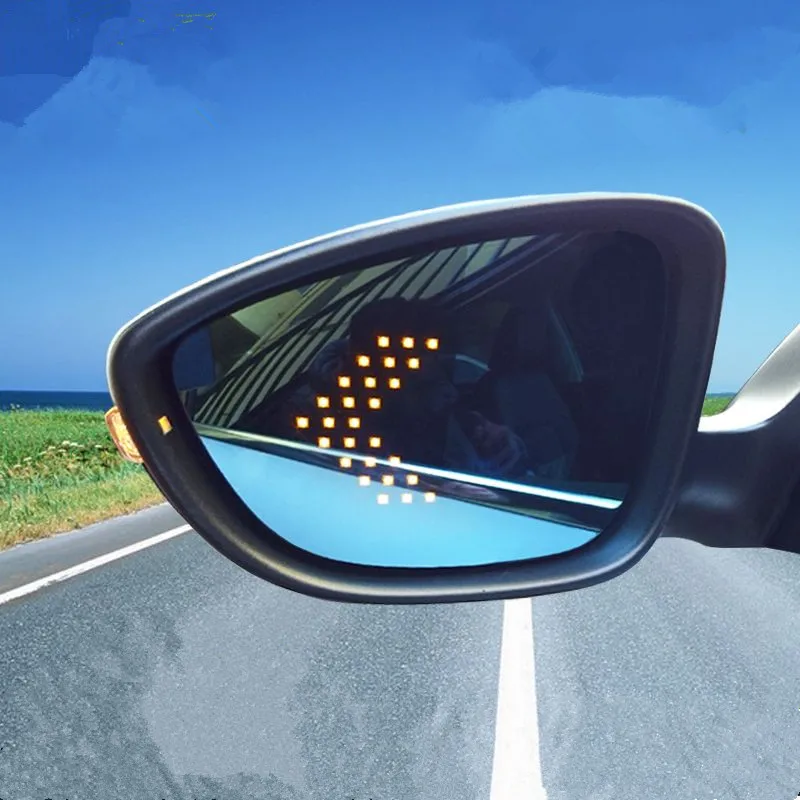 2Pcs For Volkswagen Scirocco 2009-2017 Rearview Mirror Blue Glasses Wide Angle Led Turn Signals light Power Heating | Автомобили и