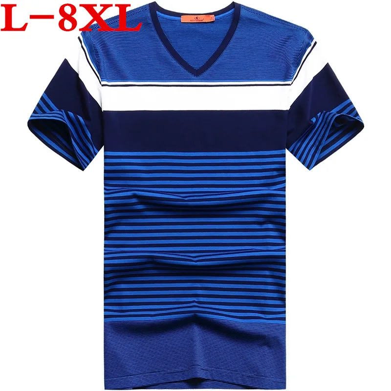 Большие размеры 8xl7xl2018 новый бренд Для мужчин футболка Повседневное v образным