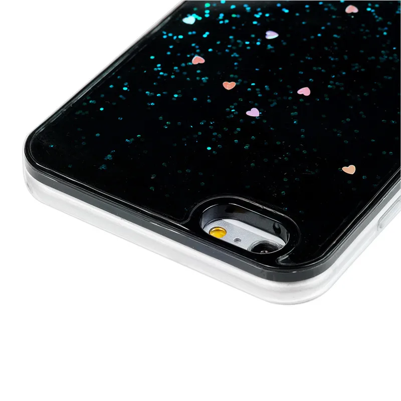 Чехол для iPhone 6 роскошные украшения динамические жидкий песок Блестящий черный