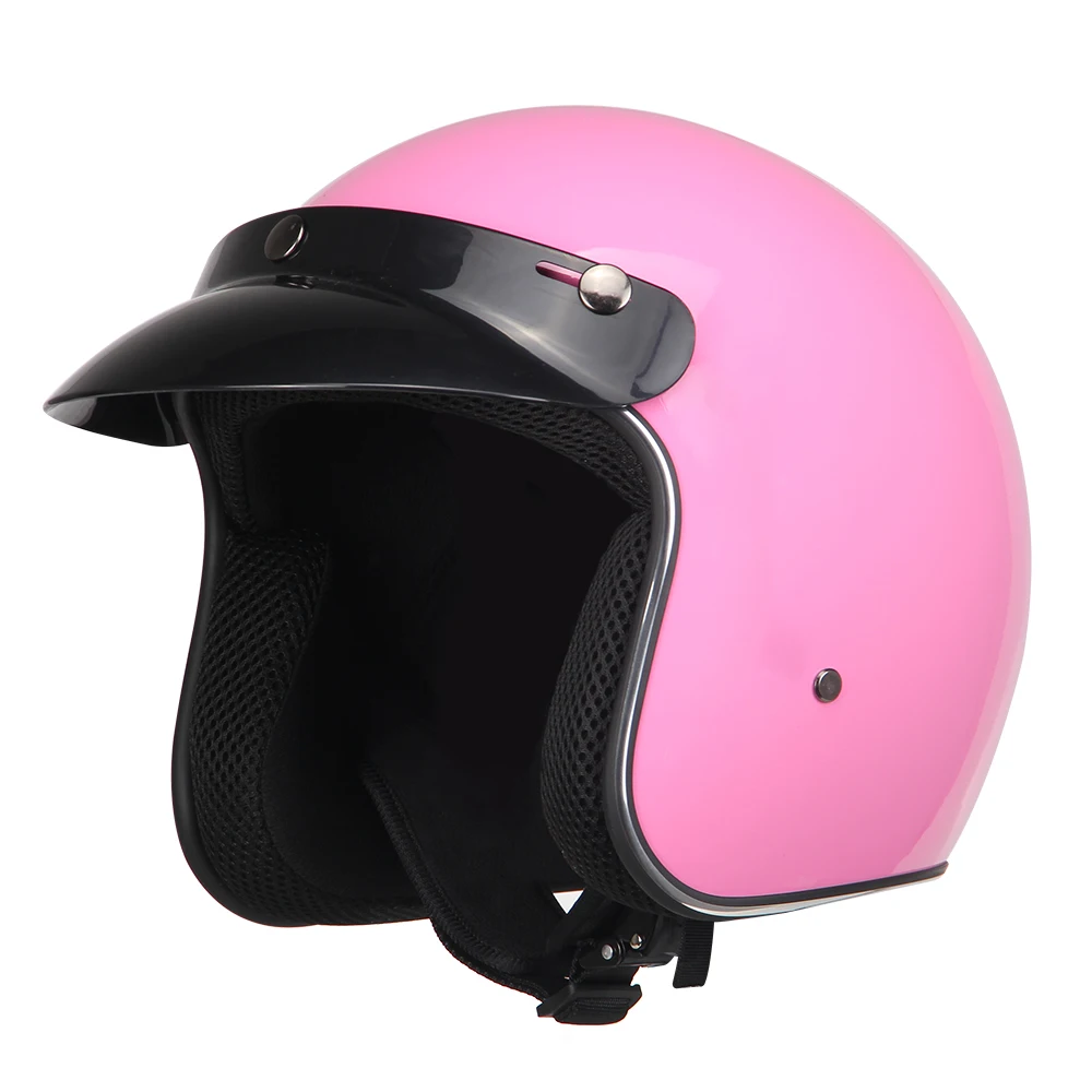V-050 pink VOSS мотоциклетный шлем Ретро Винтаж Кафе Racer Moto шлем 3/4 открытый шлем Шлем КАСКО шлем старый скутер шлемы - Цвет: V-050 pink