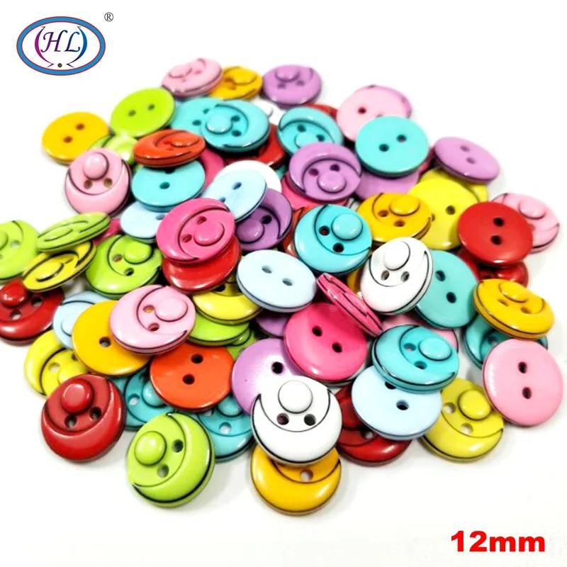 

HL 100pcs 12MM Resin Buttons Flatback Mix Colors DIY Scrapbooking Children's Garment Sewing Accessories