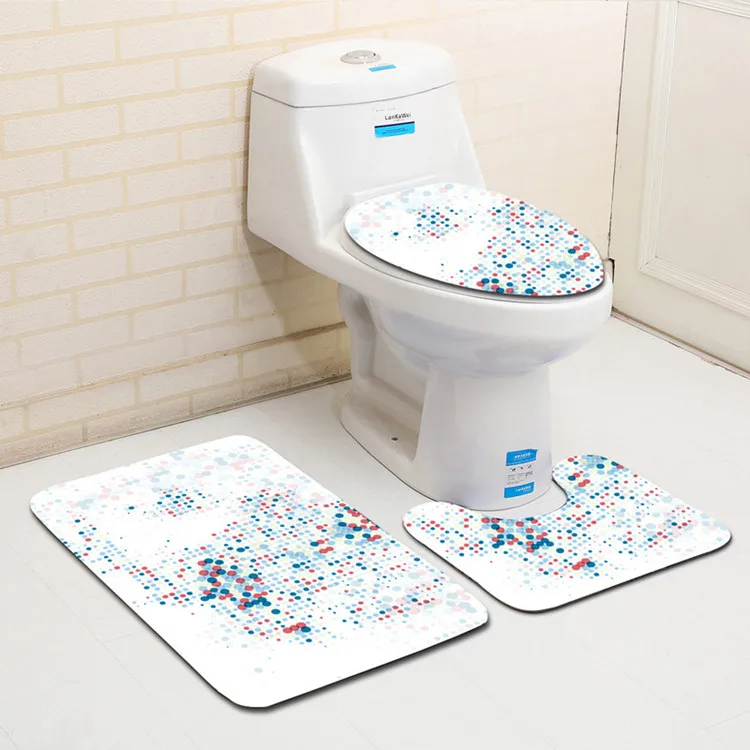 3 шт Серый горошек Banyo ванная комната ковер Туалет U тип коврик для ванной комплект Нескользящие Tapis Salle De Bain Alfombra Bano - Цвет: As Picture