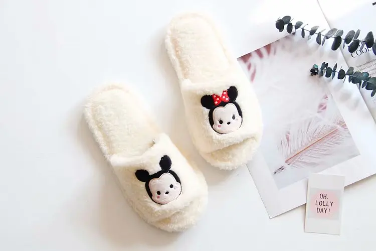 Зимние домашние тапочки с изображением ЦУМ Микки и Минни; коллекция игрушек для кукол; мягкая обувь для куклы; подарок для детей; Love Pet#1312