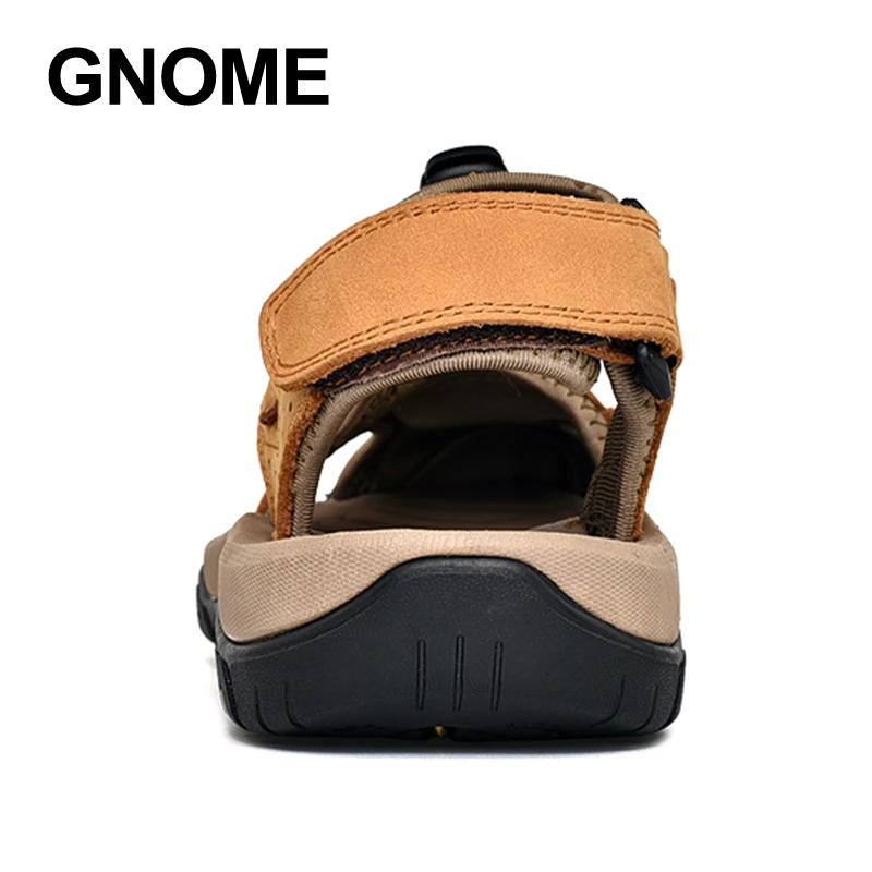Мужские кожаные сандалии GNOME пляжная обувь для отдыха большие размеры 38-45 лето |