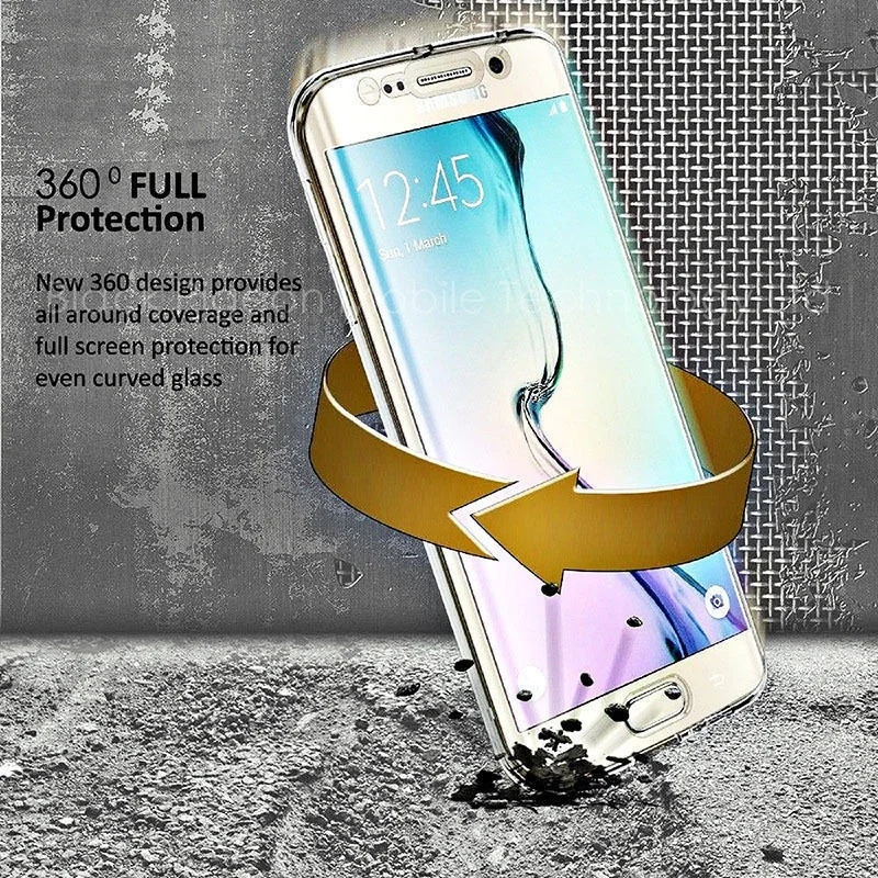 Мягкий прозрачный силиконовый чехол на 360 градусов для Samsung Galaxy S6 S7 Edge S8 S9 S10 Plus Note 8