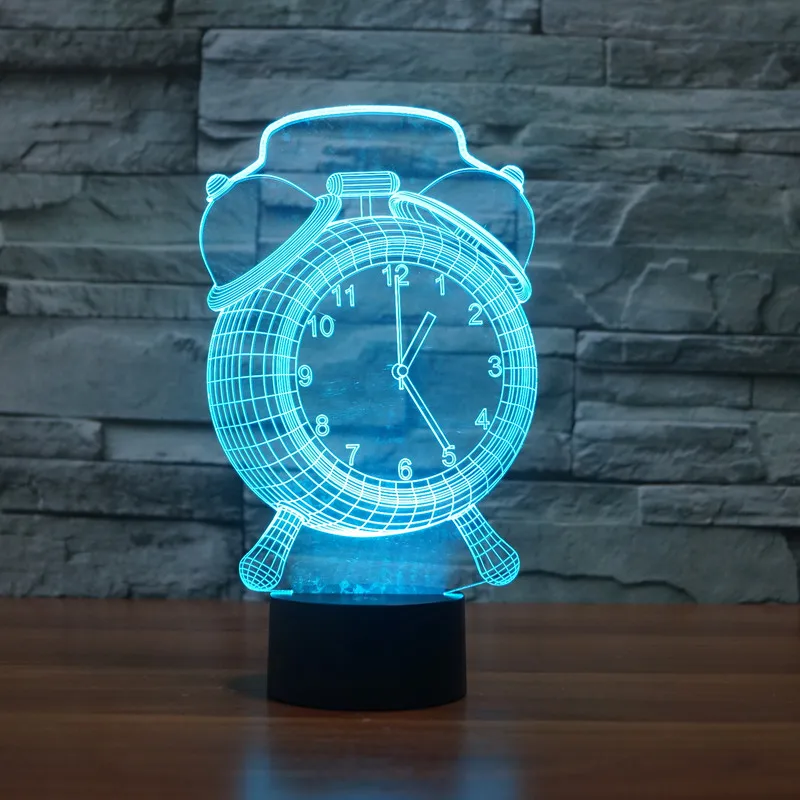 Цветной СВЕТОДИОДНЫЙ 3d-будильник ночник для детей USB настольная лампа с