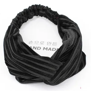 Black Headband Новое поступление, модная женская бархатная Базовая повязка на волосы с крестиком для девушек, элегантная повязка на голову для колледжа, женские мягкие аксессуары для волос - Цвет: Black Headband