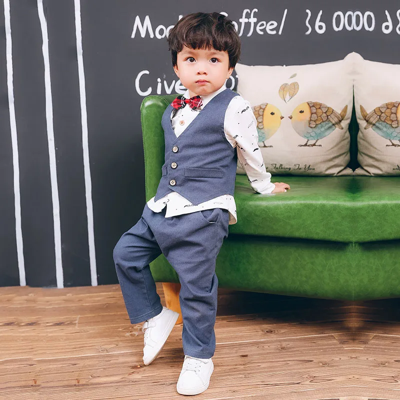 Children Clothing Boy Clothes Set 2019 Spring Autumn Fashion Gentleman Kids Toddler Baby Boys clothing set long sleeve | Детская одежда