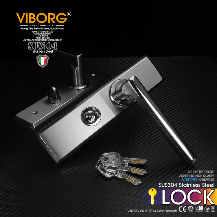 VIBORG Deluxe 304 из нержавеющей стали с ключом безопасности уединение спальни гостиной вход врезной замок для двери рычаг замок набор