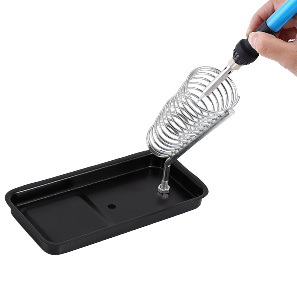 Металлическая подставка для паяльника пружинный держатель основание из литой