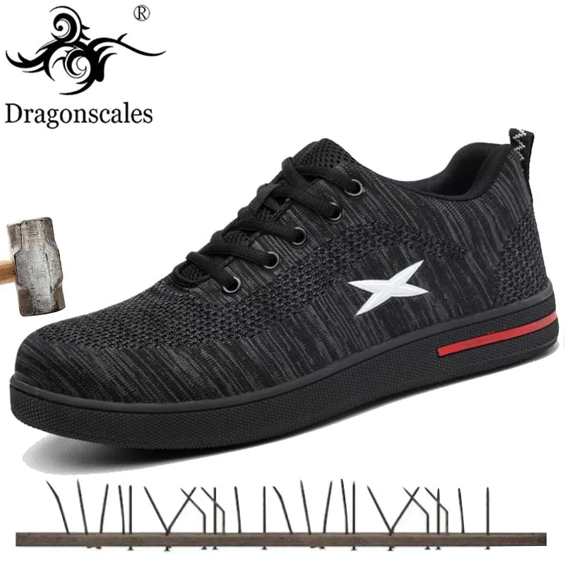 Мужская обувь с дышащей сеткой размера плюс устойчивая к проколу новинка Уличная