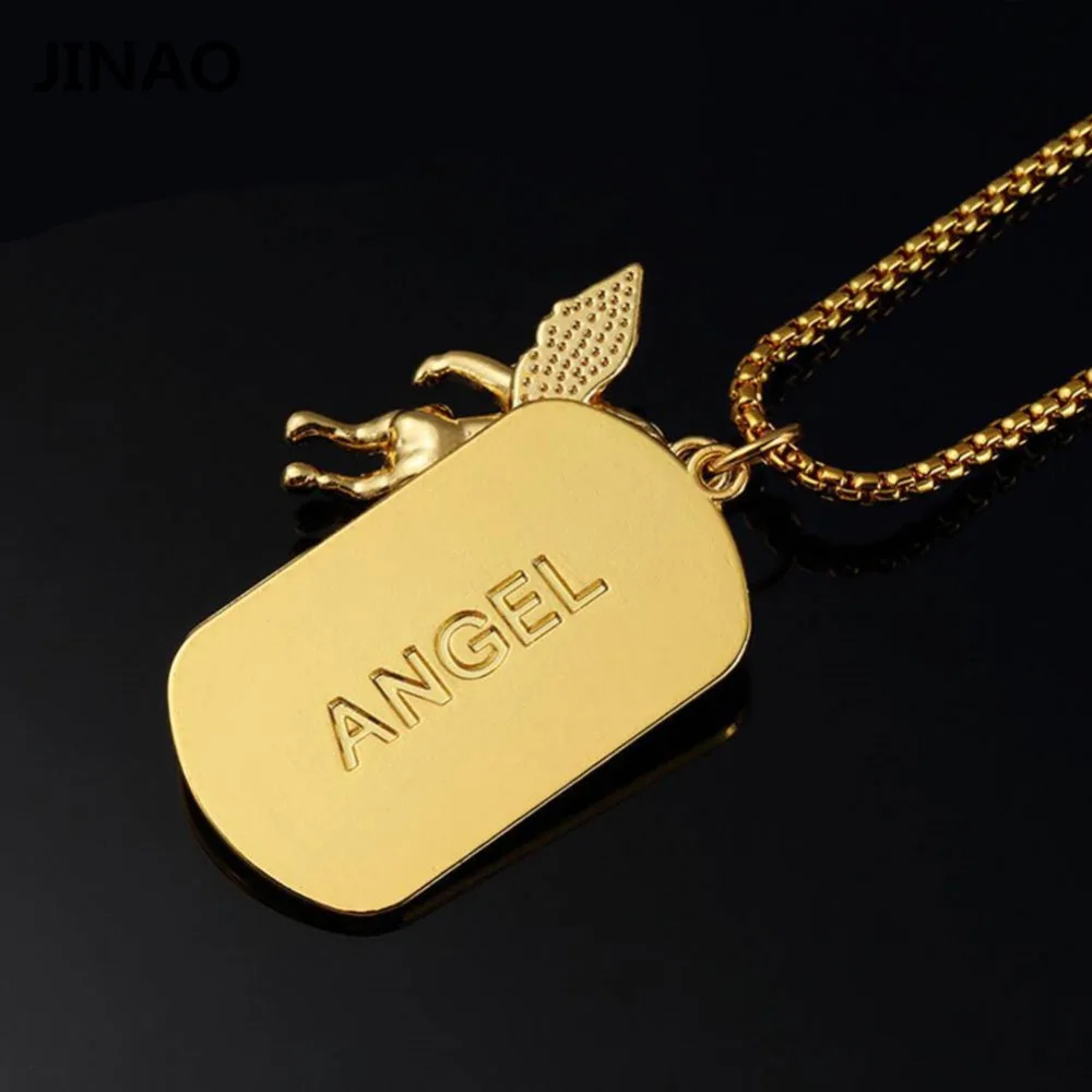 JINAO Hip Hop New Style Personality Trend Angel Army Card Pendant Necklaces Men Women Charm Fashion Jewelry Gift | Украшения и