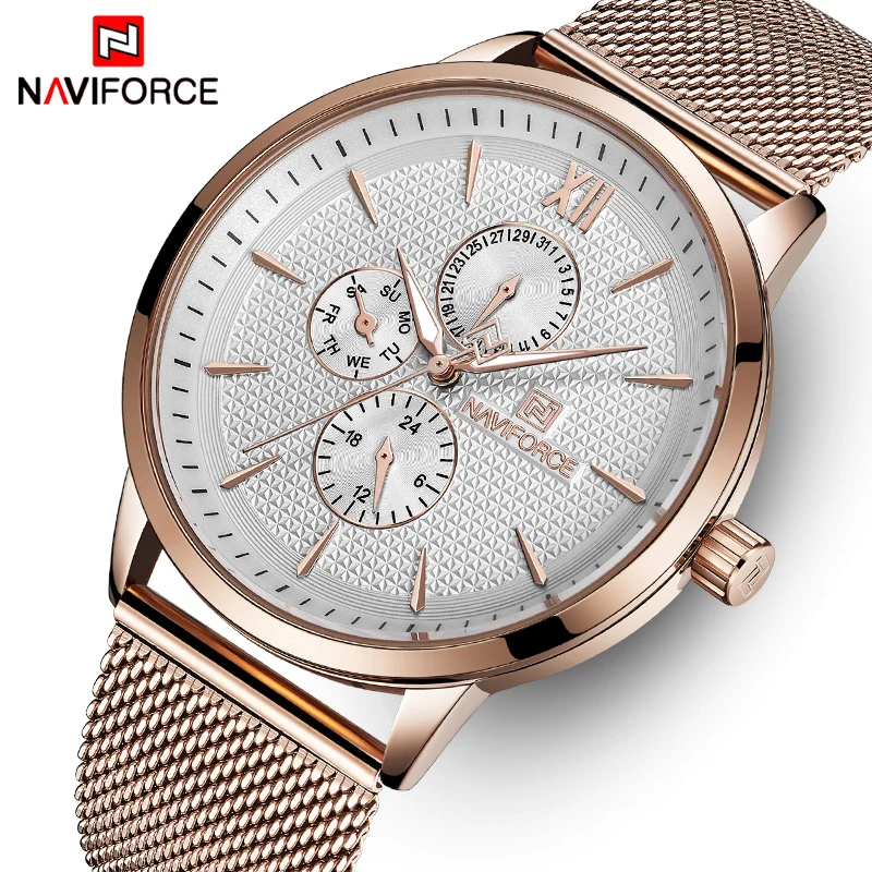 Часы наручные NAVIFORCE Мужские кварцевые брендовые Роскошные ультратонкие
