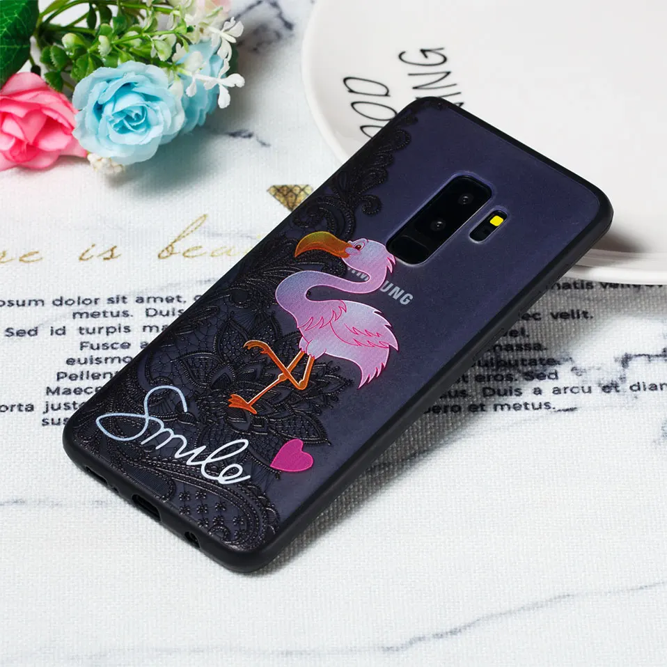 Пикантные цветочный чехол для телефона Samsung S7 note 8 9 черная крышка корпуса край Coque